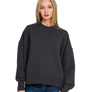 ✨NWT Zenana Ribbed Balloon Sleeve Sweatshirt